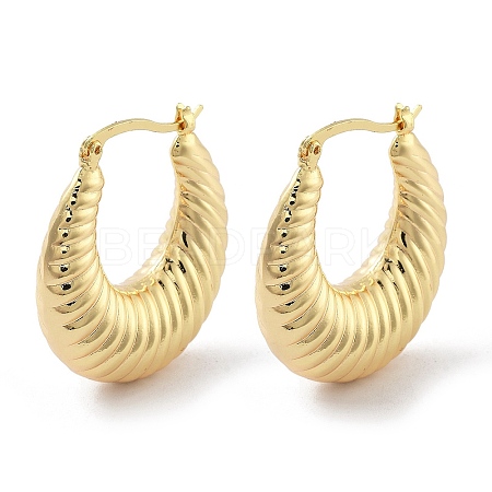 Brass Hoop Earrings EJEW-H301-03G-02-1
