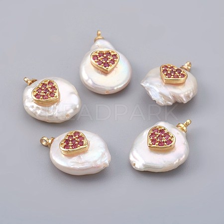 Natural Cultured Freshwater Pearl Pendants PEAR-F008-23G-04-1