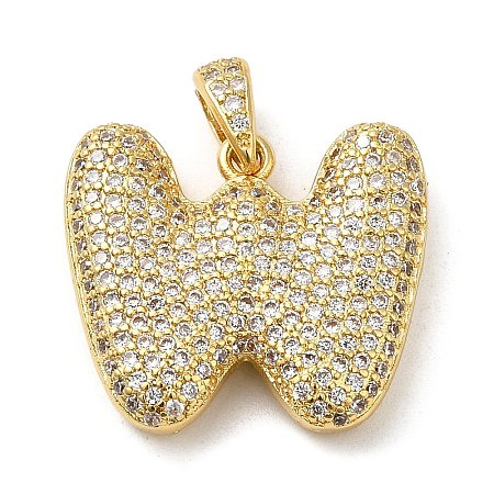 Brass Micro Pave Cubic Zirconia Pendants KK-E061-03G-23-1