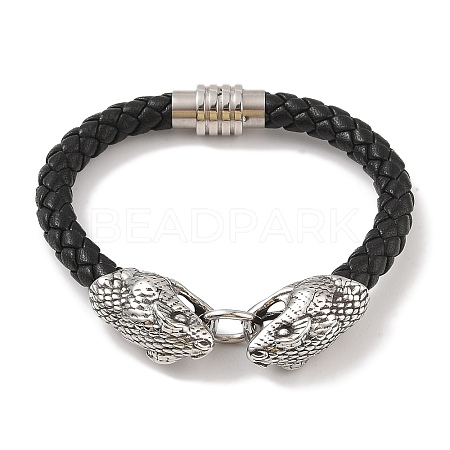 Braided Microfiber Leather Cord Bracelets BJEW-B096-19G-1