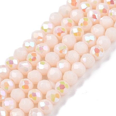 Electroplate Opaque Solid Color Glass Beads Strands EGLA-A044-P3mm-L05-1