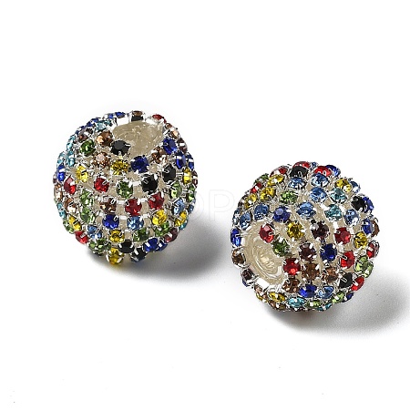 Sparkle Glass Rhinestone Round Beads OACR-S048-01E-1