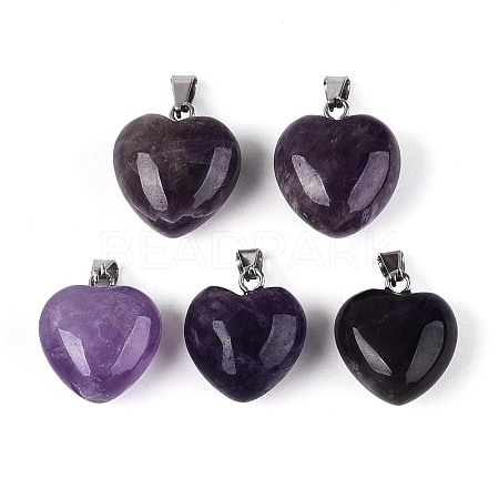 Natural Amethyst Pendants G-T143-49E-1