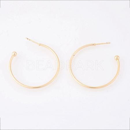Brass Stud Earrings X-KK-T038-218G-1