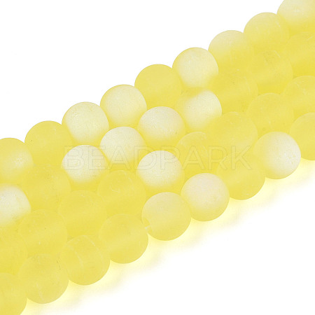 Frosted Transparent Glass Beads Strands LS-GLAA-T032-T8mm-MBB12-1