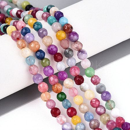 Dyed Natural White Jade Beads Strands G-T139-4mm-60-02-1