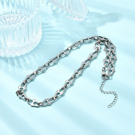 661 Stainless Steel Oval Link Chain Necklaces NJEW-JN06133-1