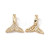 Brass Micro Pave Clear Cubic Zirconia Pendants KK-E068-VC052-1