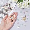 100Pcs 5 Colors Light Gold Plated Alloy Enamel Pendants ENAM-NB0001-46-3