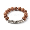 Natural Coconut Wood Beads Stretch Bracelets BJEW-JB06642-3
