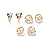 Brass Micro Pave Clear Cubic Zirconia Huggie Hoop Earrings EJEW-I246-01G-1