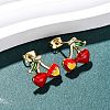 Brass Micro Pave Cubic Zirconia Stud Earrings LS-EJEW-D328-01G-01-1