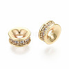 Brass Micro Pave Clear Cubic Zirconia Spacer Beads X-KK-S360-028-NF-3