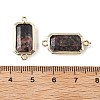 Natural Rhodonite Faceted Rectangle Connector Charms G-H323-04G-01-3