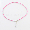 2mm Faux Suede Cord Necklace Making with Iron Chains & Lobster Claw Clasps NCOR-R029-07-2