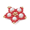 Glass Seed Beaded Star Pendants PALLOY-MZ00524-4