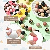 50Pcs 5 Styles Round Silicone Focal Beads SIL-YW0001-34A-4