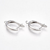 Brass Hoop Earring Findings with Latch Back Closure KK-S350-072P-1