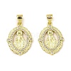 Brass with Cubic Zirconia Pendants KK-K346-13G-1