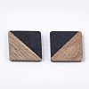 Resin & Walnut Wood Cabochons LS-RESI-S358-A-90D-2