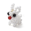 3D Glass Seed Beaded Rabbit Charms PALLOY-MZ00577-3
