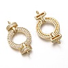 Brass Micro Pave Clear Cubic Zirconia Links Connectors ZIRC-C020-19G-2