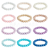 12Pcs 12 Colors Glass Pearl Stretch Bracelets Set BJEW-FH00001-1