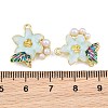Alloy & Enamel & ABS Plastic Pearl Pendants PL-CBA415D-36G-3