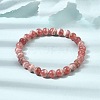 Natural Argentina Rhodonite Round Beaded Stretch Bracelets GG-CBAB07B-01-2