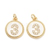 Brass Micro Pave Clear Cubic Zirconia Charms ZIRC-I052-16G-03-2