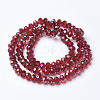 Electroplate Transparent Glass Beads Strands EGLA-A034-T6mm-F03-2