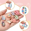 60Pcs 12 Styles Printed Natural Shell Beads BSHE-FS0001-08-3