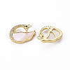 Brass Micro Pave Clear Cubic Zirconia Charms KK-Q765-016-NF-2