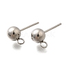201 Stainless Steel Stud Earring Findings STAS-R156-01P-07-1