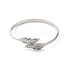 Non-Tarnish 304 Stainless Steel Leaf Cuff Bangles BJEW-A003-03P-2