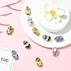 10Pcs 5 Colors Handmade Printed Porcelain Beads PORC-CJ0001-33-6