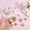 20Pcs 7 Styles Straw Cup with Word Food Grade Eco-Friendly Silicone Focal Beads SIL-SC0002-17-3