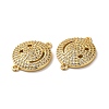 Eco-Friendly Rack Plating Brass Micro Pave Clear Cubic Zirconia Connector Charms KK-F853-31G-2