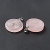 Natural Rose Quartz Pendants G-P491-05P-01-4