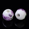 Floral Printed Porcelain Beads PORC-Q199-8mm-01-2