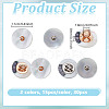 30Pcs 2 Colors 1-Hole Alloy Shell Shank Buttons BUTT-NB0002-09B-2