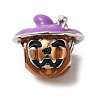 Halloween Brass Enamel European Beads KK-A203-04B-P-1