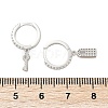 Lock & Key 925 Sterling Silver Micro Pave Clear Cubic Zirconia Hoop Earrings for Women EJEW-G427-01P-03-5