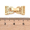Brass Micro Pave Clear Cubic Zirconia Fold Over Clasps KK-P291-16G-3