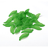 Green Transparent Frosted Acrylic Leaf Pendants for Chunky Necklace Jewelry X-FACR-R003-1-3