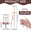 3Pcs 3 Colors Acrylic Dragon with Zinc Alloy Sword Pendant Bookmarks HJEW-UN00080-3