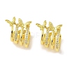Brass Micro Pave Clear Cubic Zirconia Cuff Earrings for Women EJEW-I305-06G-1