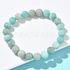 Natural Amazonite Round Beads Stretch Bracelets for Women BJEW-Z158-03I-03-2