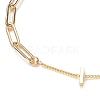 Brass Paperclip Chain & Curb Chain Bracelets BJEW-JB05500-2