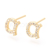 Brass Micro Pave Clear Cubic Zirconia Stud Earrings EJEW-O103-18G-1